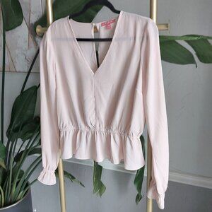 Guess Semi-Sheer Peplum Top NWOT